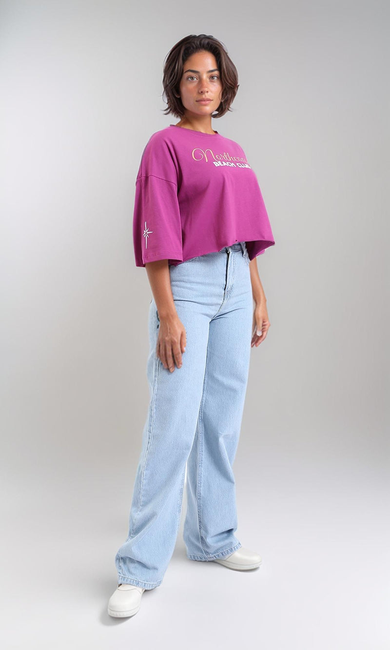 R209146 - Cotton Summer Printed Short Tee - Magenta