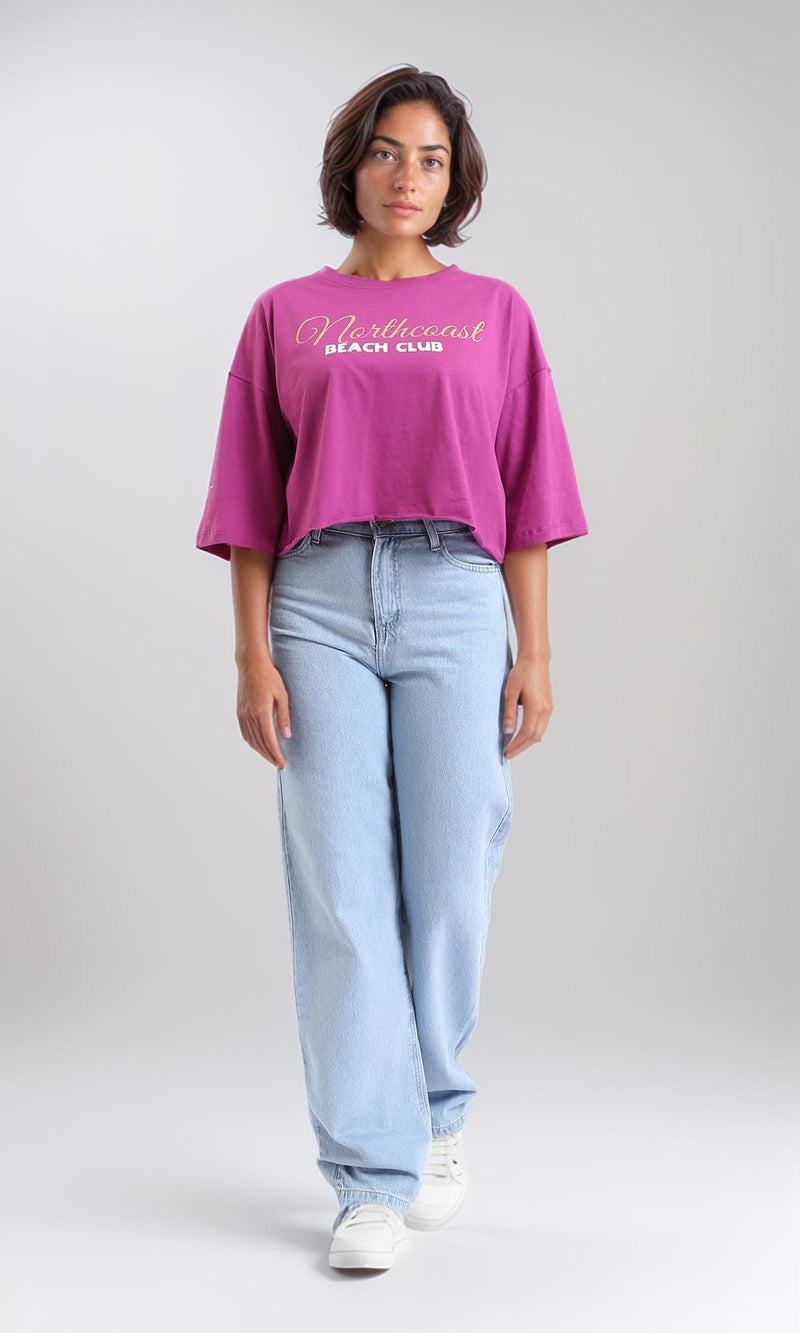 R209146 - Cotton Summer Printed Short Tee - Magenta