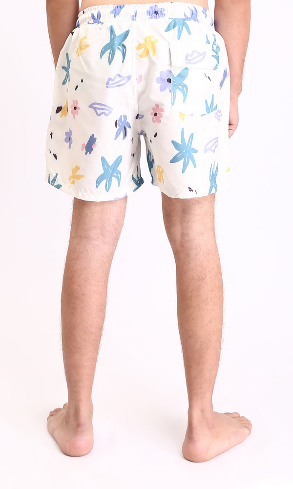 R209201 - Colorful Flory Slip On Swim Shorts - Multicolor