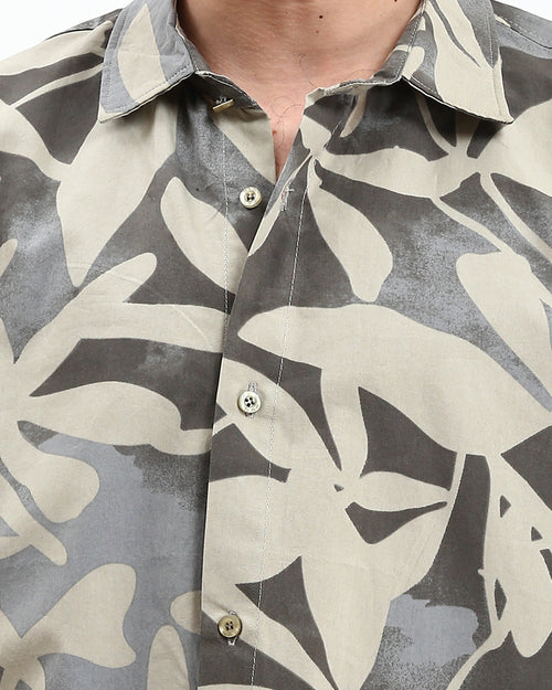 Ravin Men’s Oversized Botanical Leaf Print Camp Shirt - Sage Multi - R209208