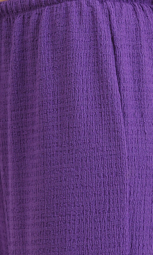 R209210 - Elastic Waist with Drawstring Comfy Pants - Purple