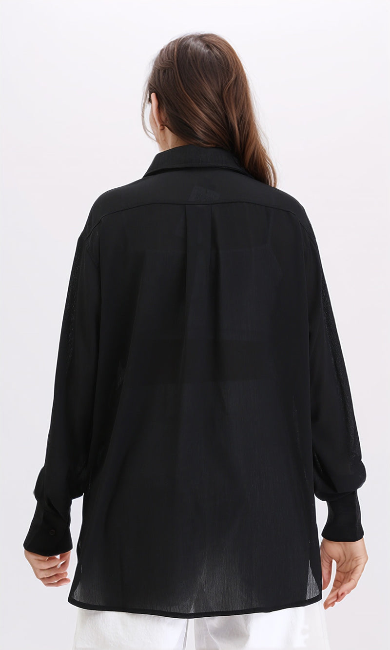 R209211 - Lightweight Long Sleeves Shirt - Black