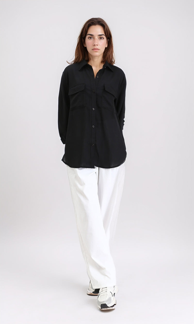 R209211 - Lightweight Long Sleeves Shirt - Black