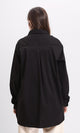 R209215 - Solid Long Shirt with Front Pocket - Black