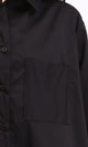 R209215 - Solid Long Shirt with Front Pocket - Black