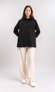 R209215 - Solid Long Shirt with Front Pocket - Black