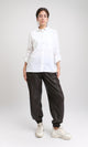 R209216 - Solid Long Shirt with Front Pocket - Off-White