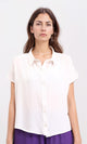 R209217 - Short Sleeves Solid Summer Shirt - Off-White