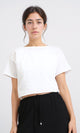 R209218 - Solid Cotton Tee with Back Fringes - White