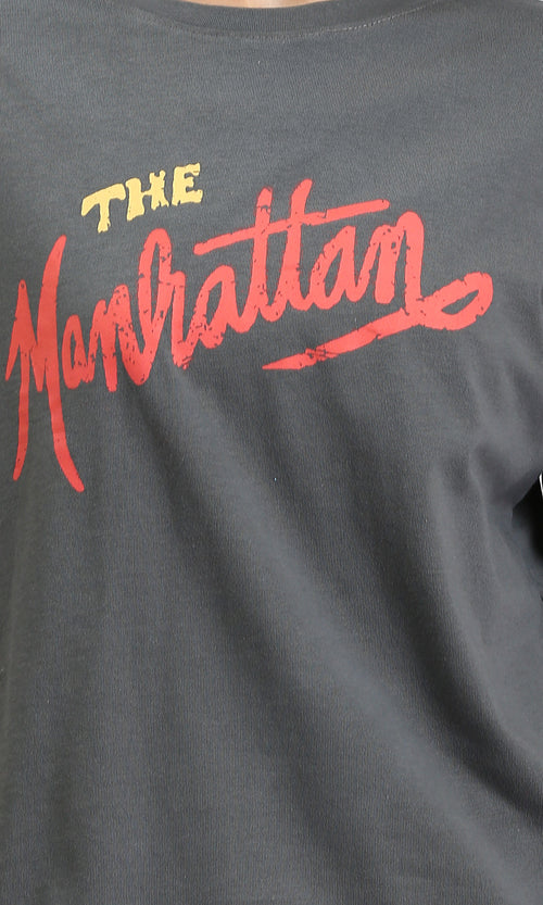 R209222 - "The Manhattan" Slip On Cotton Tee - Dark Grey