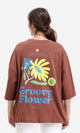 R209223 - Cotton Tee with Front & Back Print - Brown