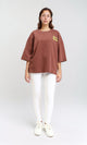 R209223 - Cotton Tee with Front & Back Print - Brown