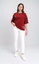 R209224 - Crew Neck Relaxed Summer Tee - Maroon