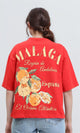 R209225 - "Malaga" Printed elbow Sleeves Tee - Red