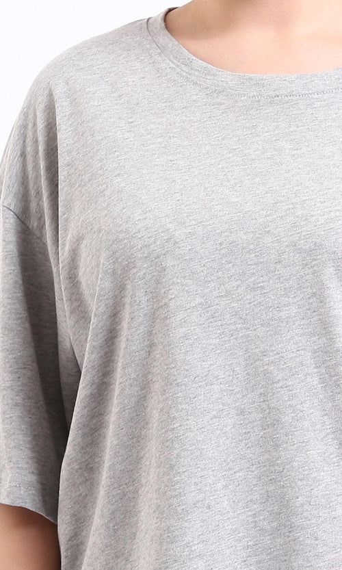 R209226 - Cotton Loose Solid Comfy Tee - Heather Grey
