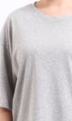 R209226 - Cotton Loose Solid Comfy Tee - Heather Grey