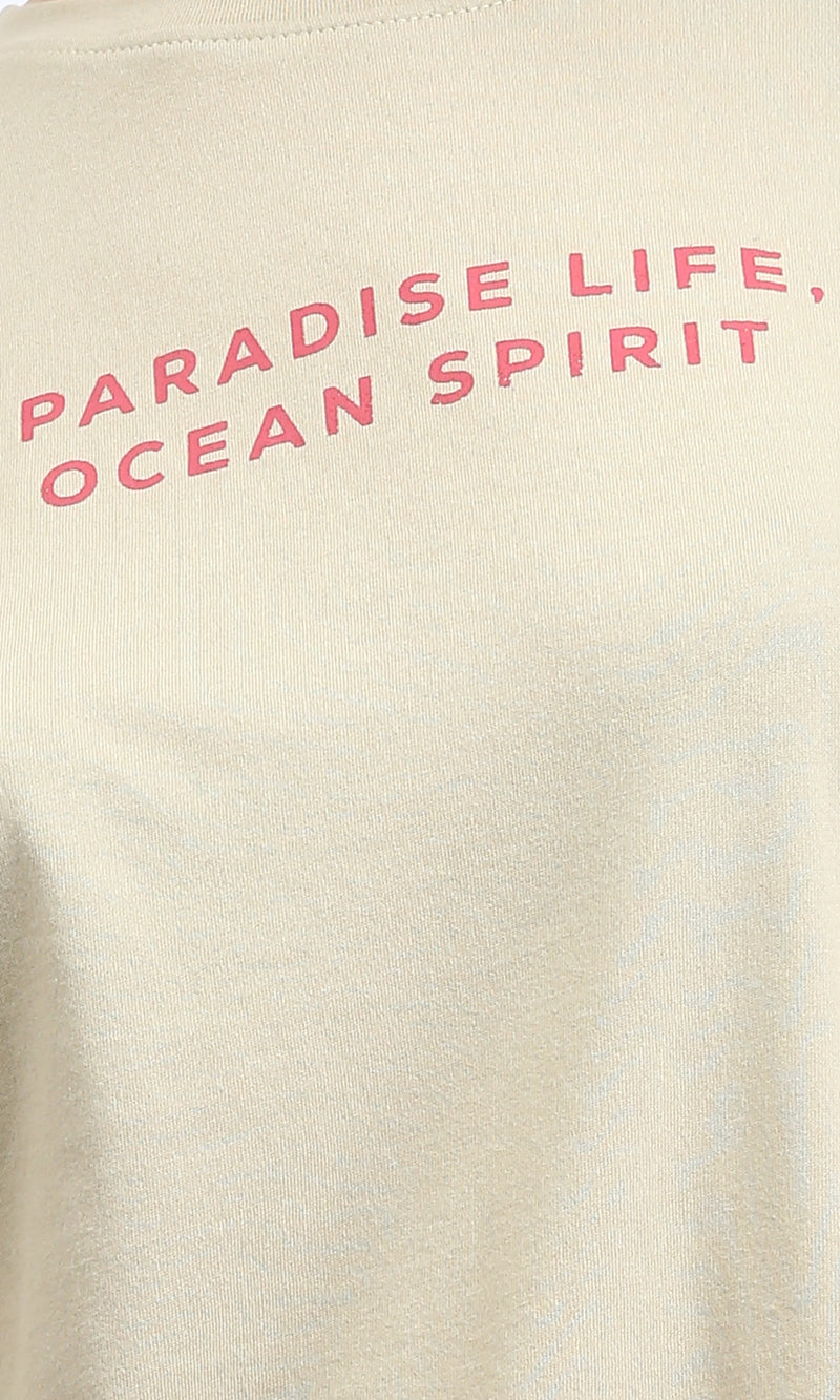 R209227 - Comfy Relaxed Cotton Tee - Dark Beige