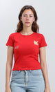 R209228 - Short Sleeves Printed Cotton Tee - Red