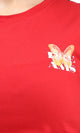 R209228 - Short Sleeves Printed Cotton Tee - Red