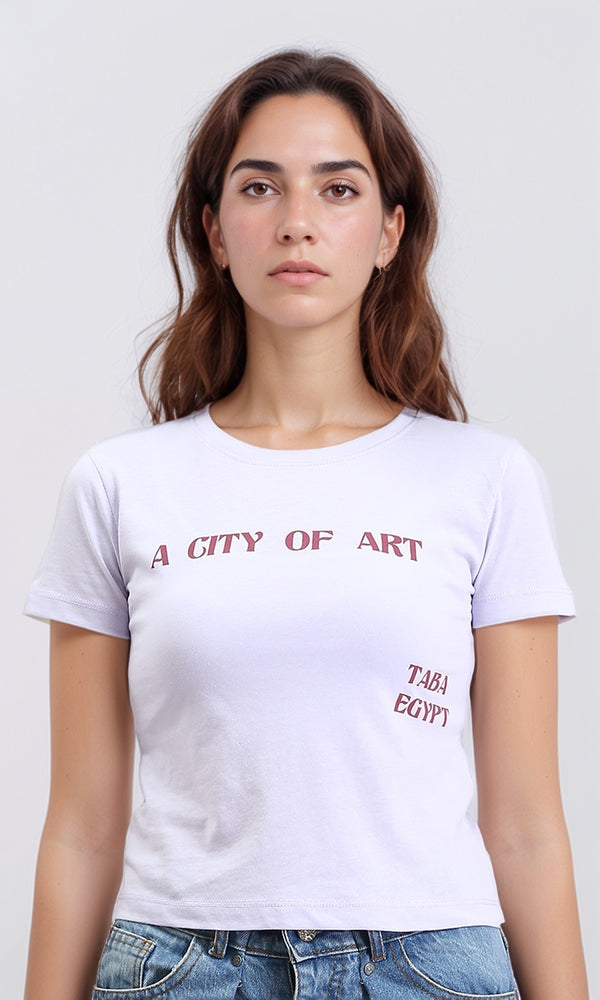 R209229 - "A City Of Art" Short Sleeves Tee - Light Purple