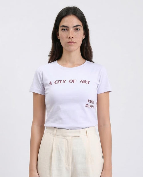 Ravin Women’s "A City of Art" Graphic T-Shirt – Taba Egypt Edition - Light Purple - R209229