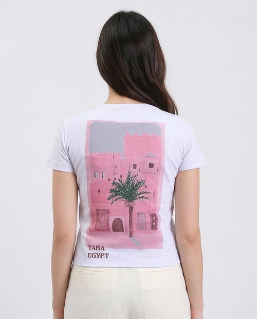 Ravin Women’s "A City of Art" Graphic T-Shirt – Taba Egypt Edition - Light Purple - R209229