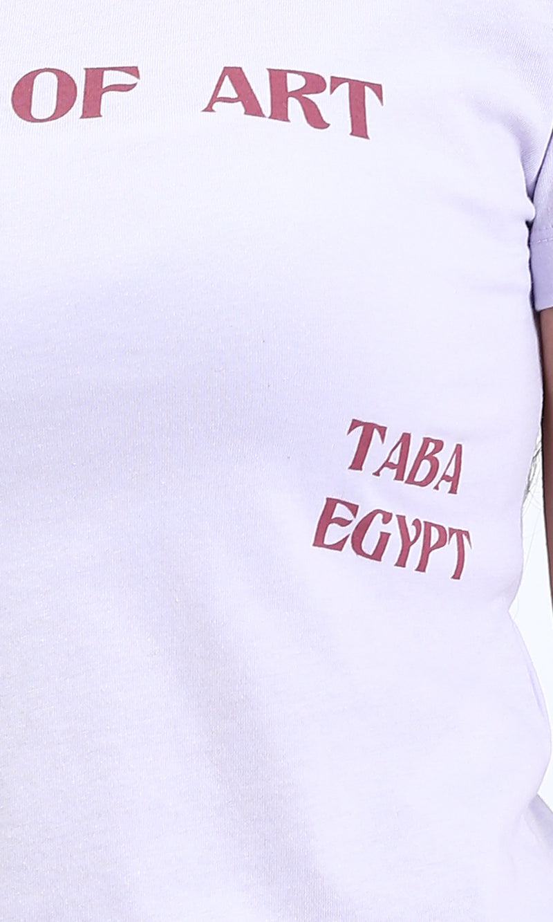 R209229 - "A City Of Art" Short Sleeves Tee - Light Purple