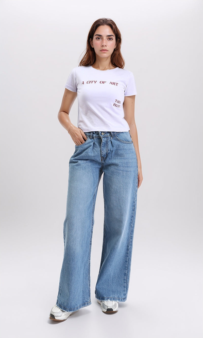 R209229 - "A City Of Art" Short Sleeves Tee - Light Purple