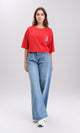 R209239 - Printed Relaxed Fit Cotton Tee - Red