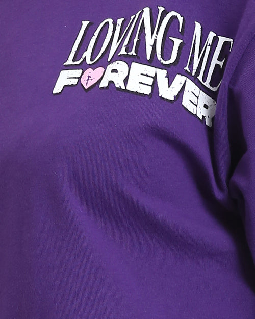 Ravin Women's "Brainwash" Graphic Boxy Crop T-Shirt – Deep Purple - R209240