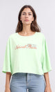 R209242 - Wide Neck Slip On Short Tee - Light Green