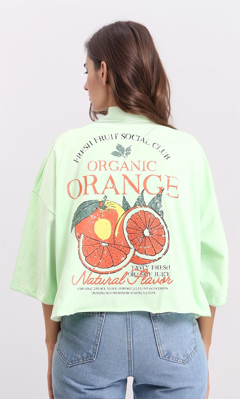 R209242 - Wide Neck Slip On Short Tee - Light Green