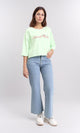 R209242 - Wide Neck Slip On Short Tee - Light Green
