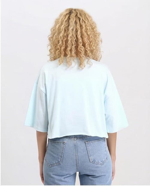 Ravin '90s Vibe Light Blue Crop T-Shirt - Aqua - R209243