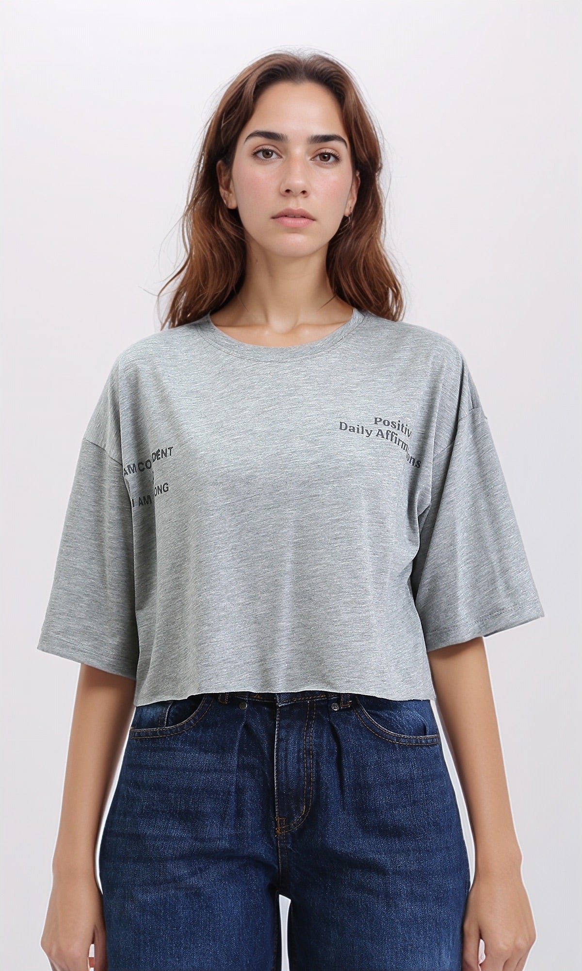 R209244 - Printed Relaxed Fit Cotton Tee - Heather Grey – RAVIN
