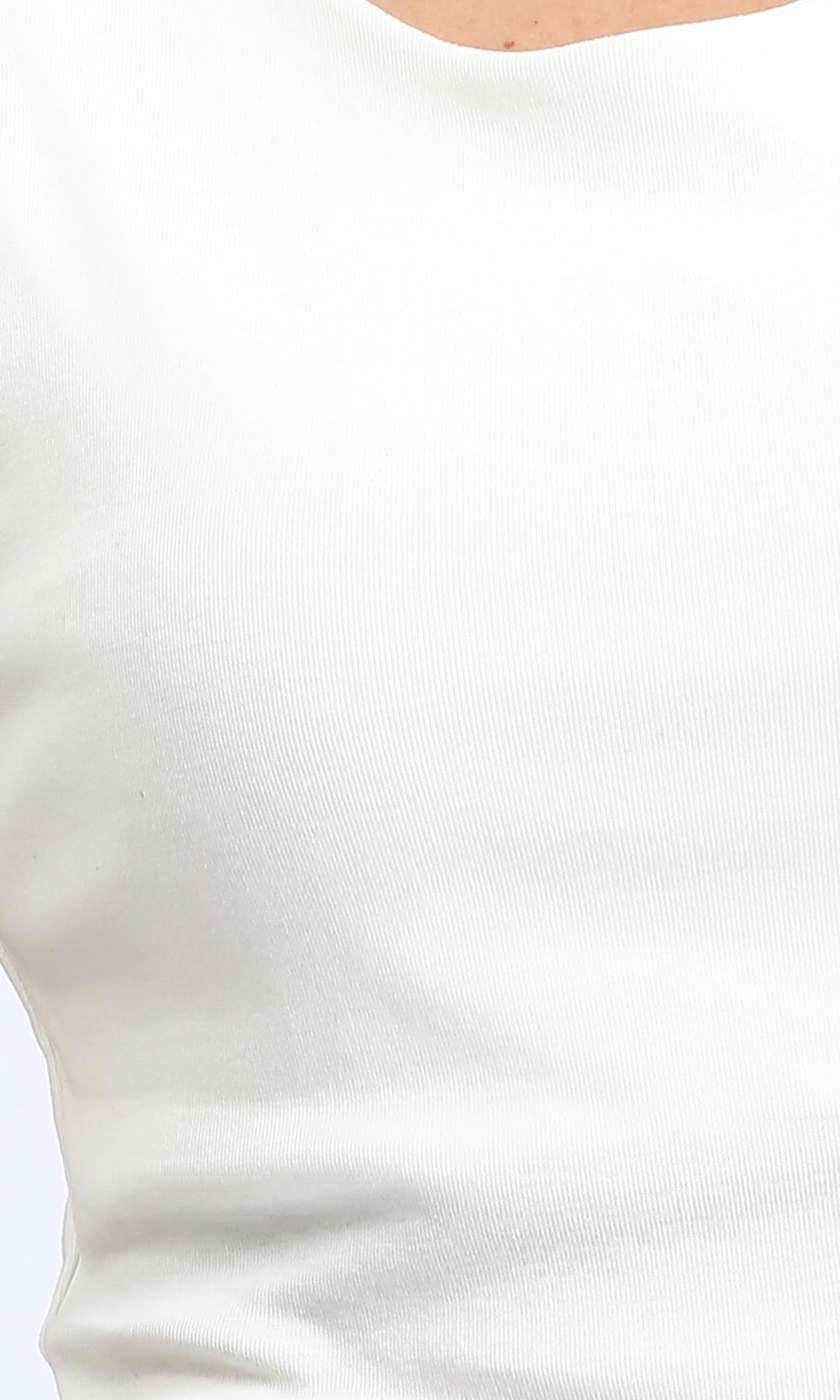 R209250 - Solid Cotton Sleeveless Tank Top - White