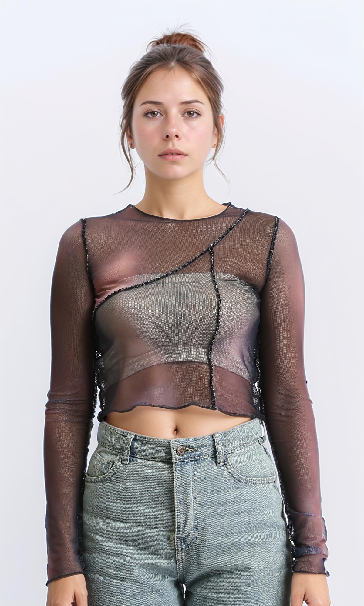 Long Sleeves Summer Sheer Top - Multicolor