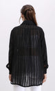 R209260 - Self Pattern Summer Sheer Shirt - Black