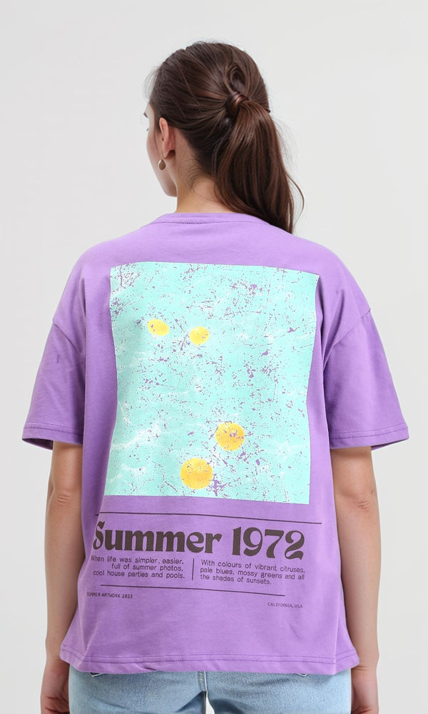 R209261 - "1972" Cotton Slip On Tee - Light Purple