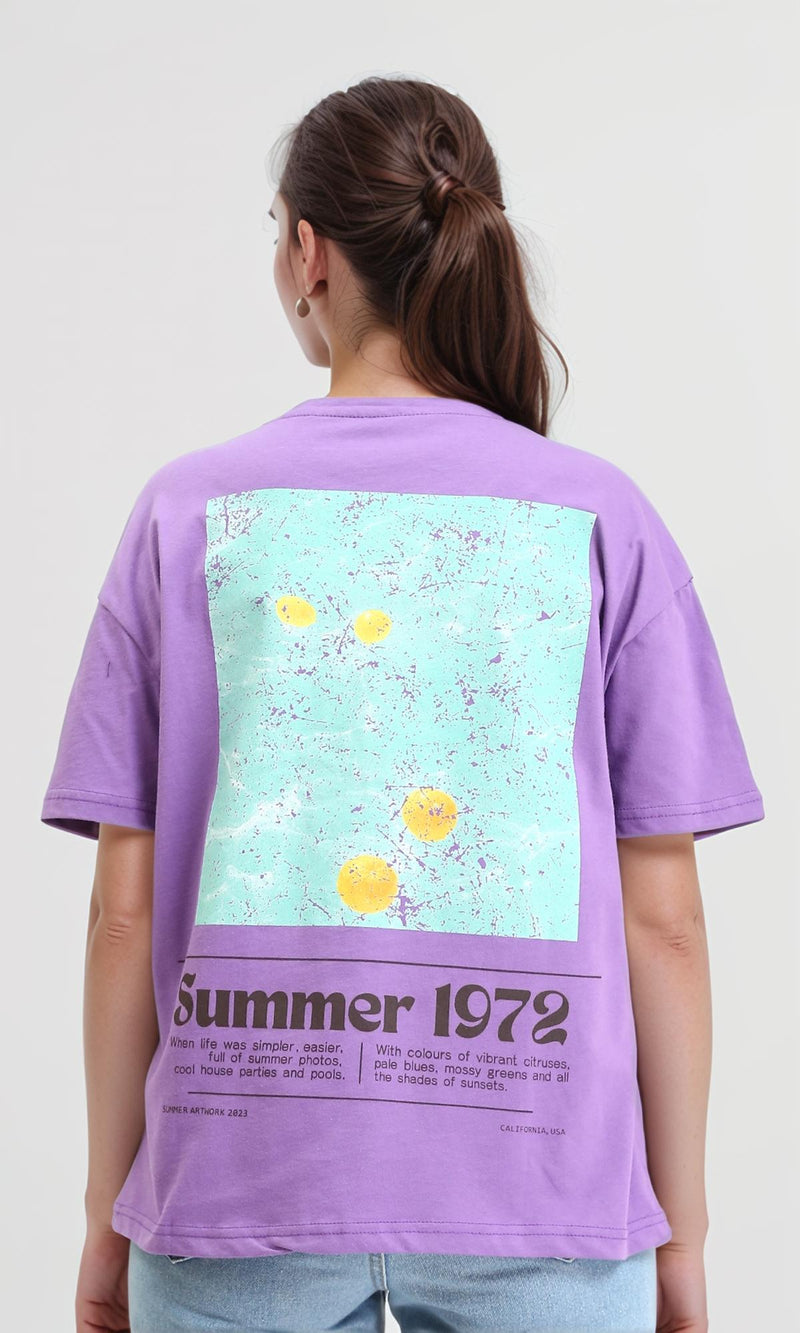 R209261 - "1972" Cotton Slip On Tee - Light Purple