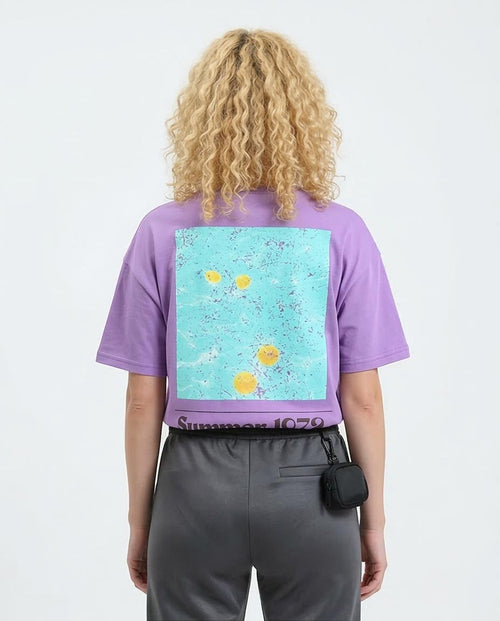 Ravin "Summer 1972" Retro Graphic Lavender Oversized T-Shirt - R209261