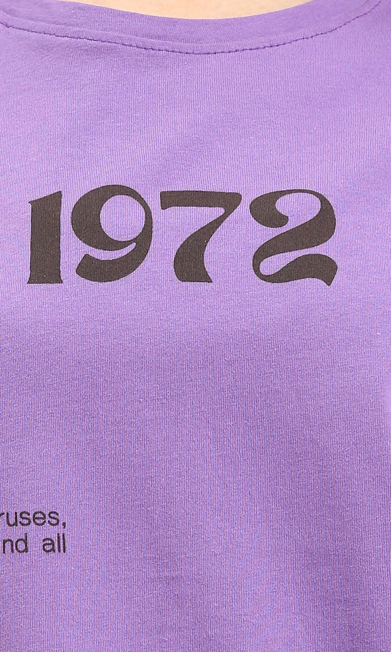 R209261 - "1972" Cotton Slip On Tee - Light Purple