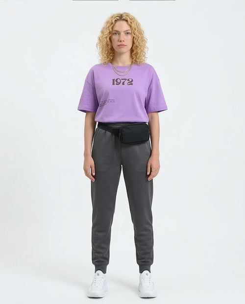 Ravin "Summer 1972" Retro Graphic Lavender Oversized T-Shirt - R209261