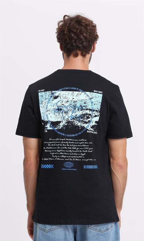 R209357 - Crew Neck Short Sleeves Casual Tee - Black