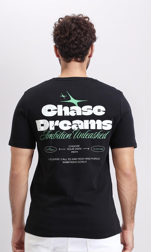 R209358 - Regular Cotton Tee with Short Sleeves - Black