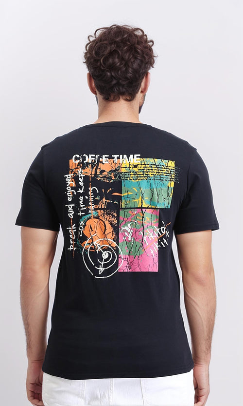 R209361 - Slip On Cotton Printed Tee - Black