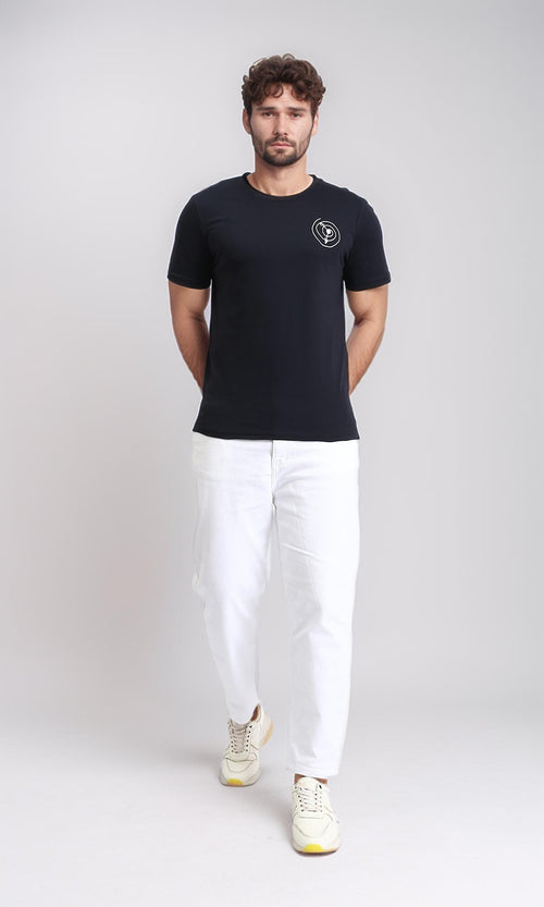 R209361 - Slip On Cotton Printed Tee - Black