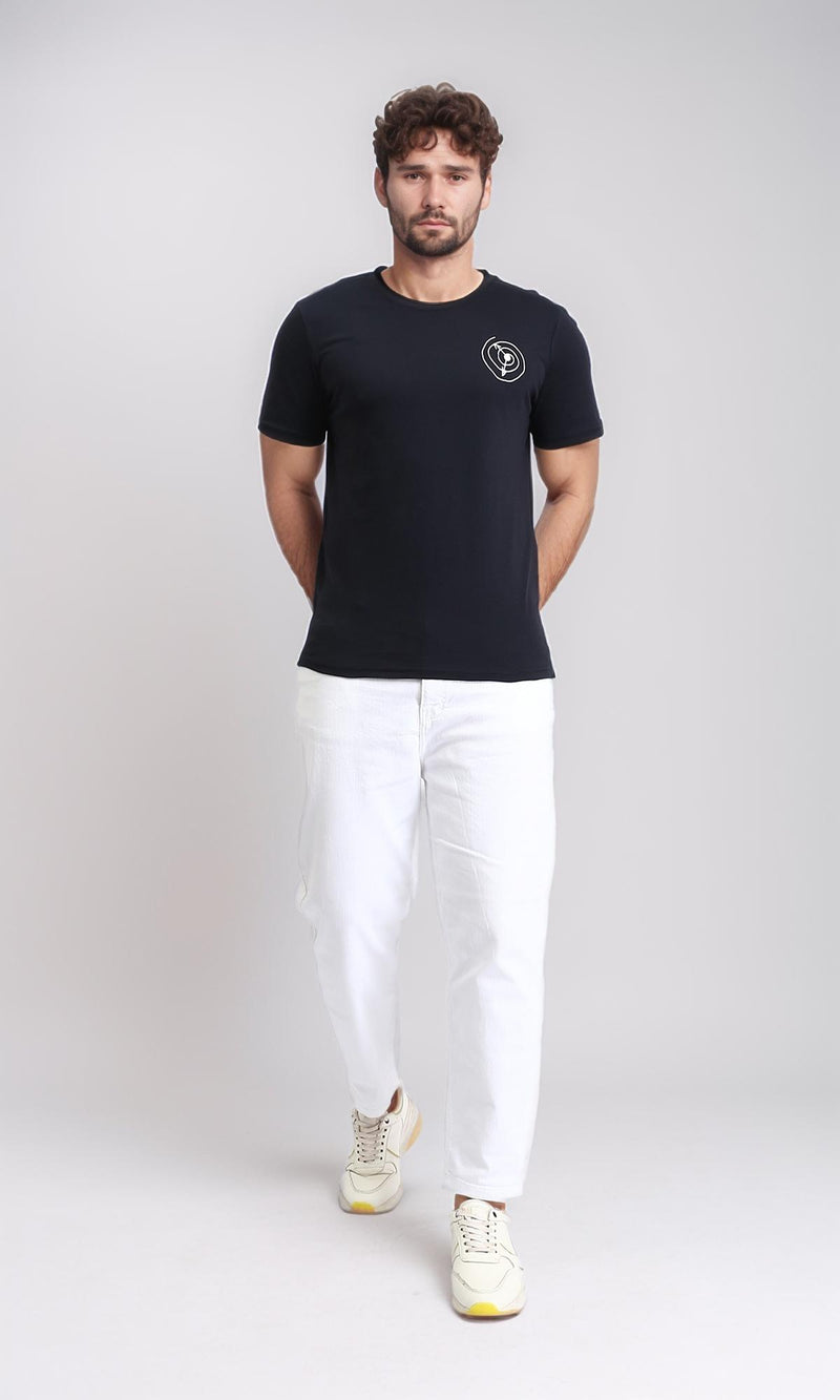 R209361 - Slip On Cotton Printed Tee - Black