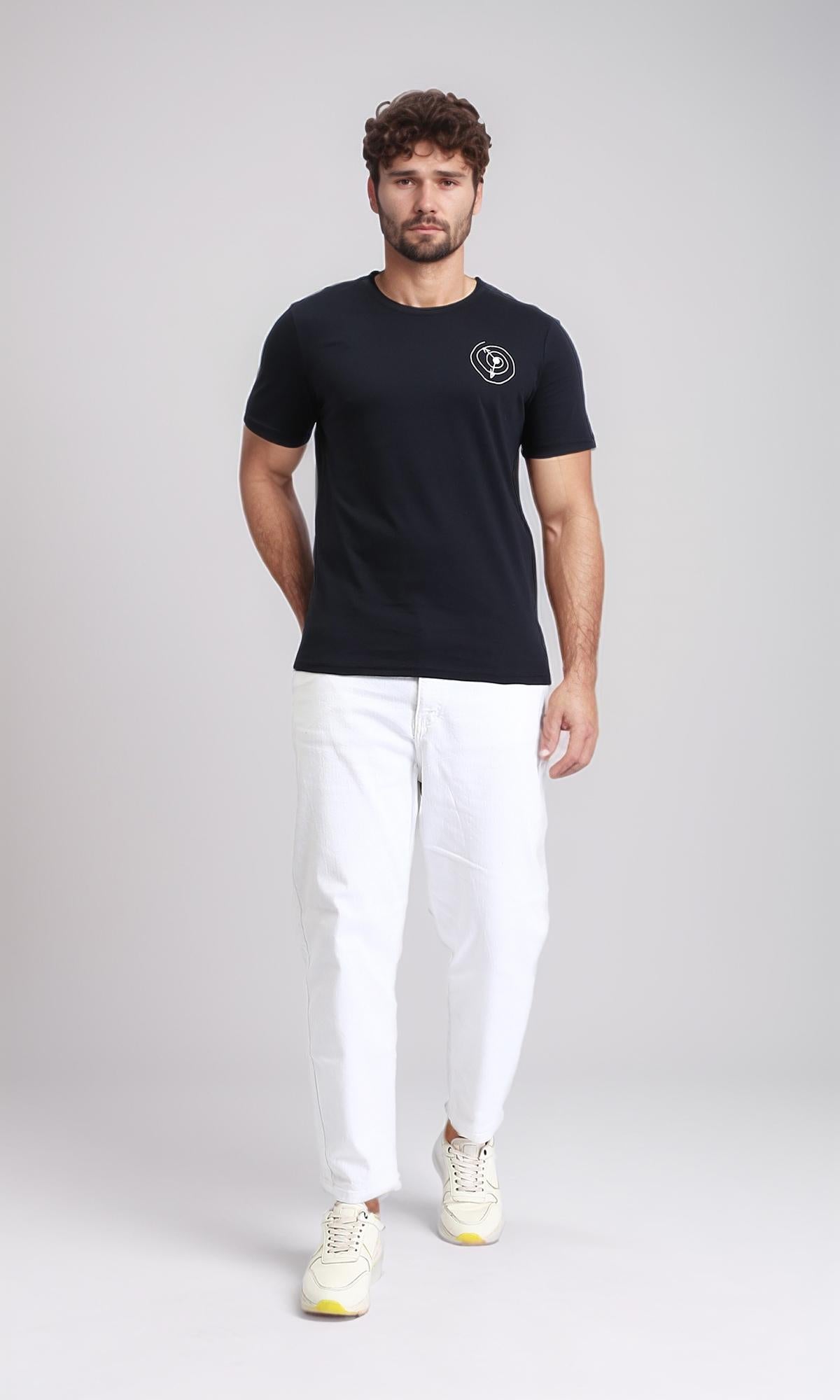 R209361 - تيشيرت قطني مطبوع سهل الارتداء - أسود