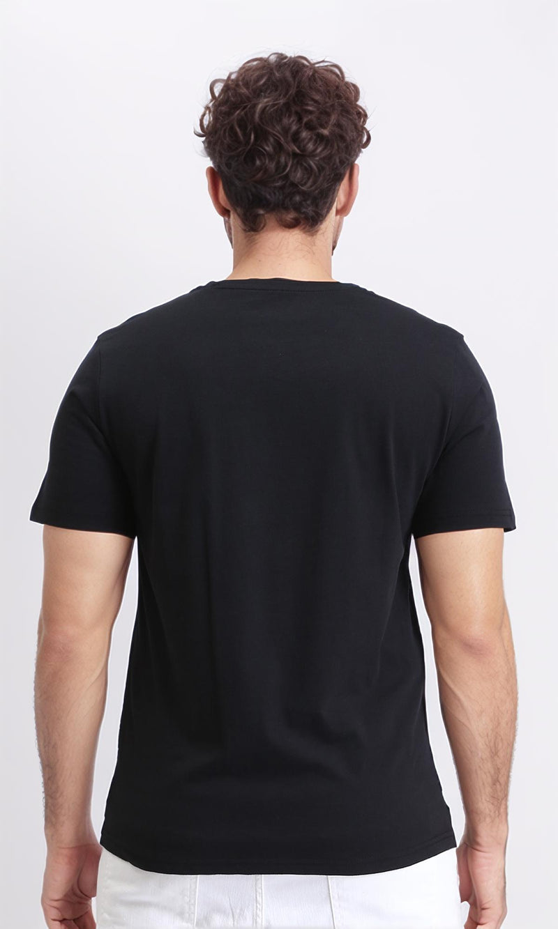 R209362 - Crew Neck Printed Summer Tee - Black